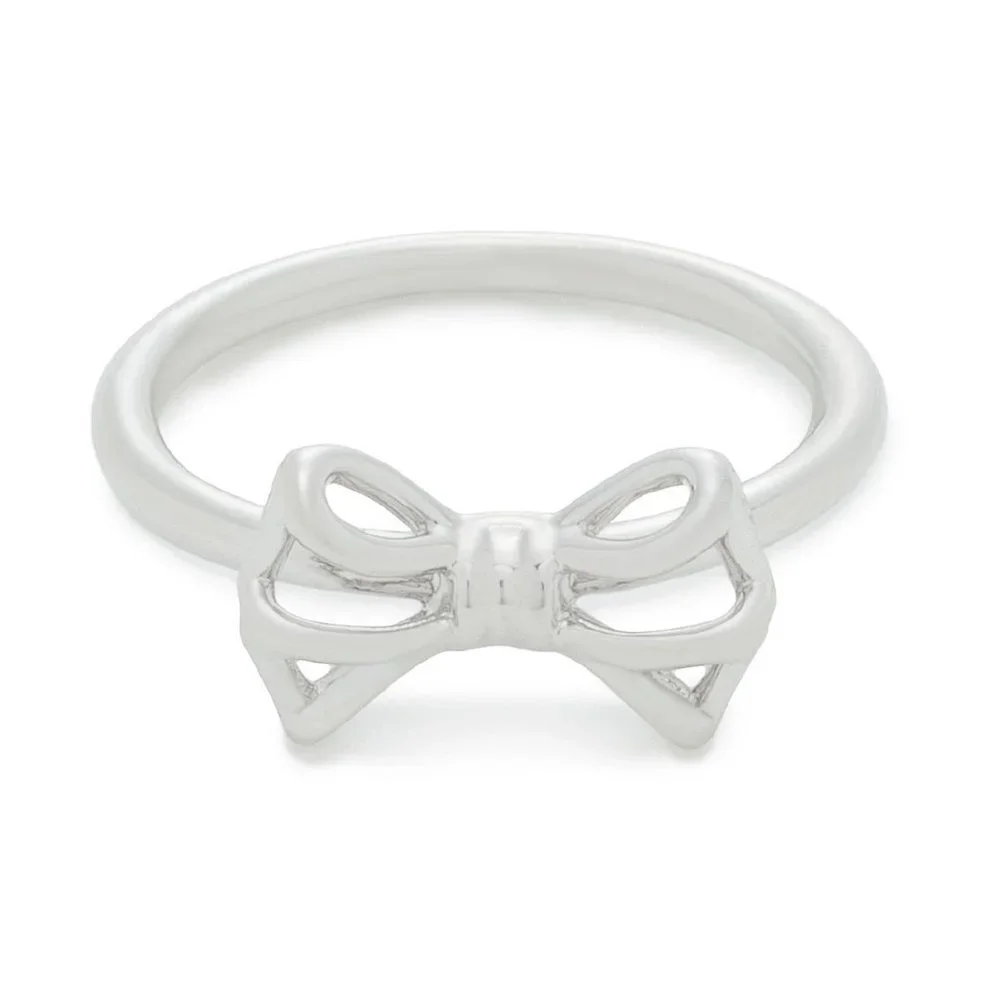 Ted Baker Ginniee Tiny SILVER Geometric Bow Ring